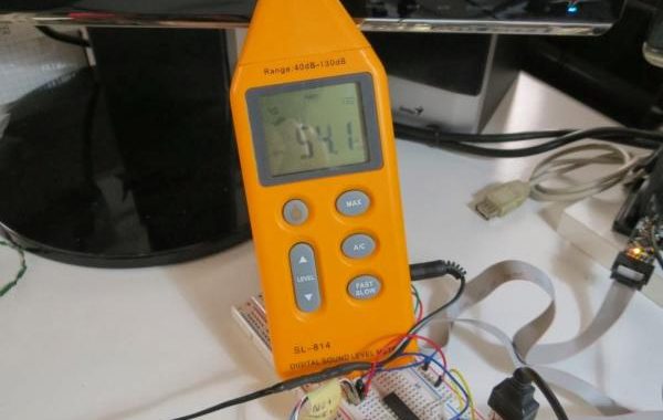 A simple Sound Pressure Level Meter (SPL) dB audio meter using AVR ATmega