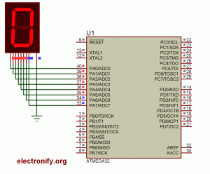 1 Digit Counter Using ATMEGA32 Microcontroller