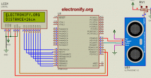 Distance Measurement using ultrsonic sensor Using ATMEGA32 Microcontroller