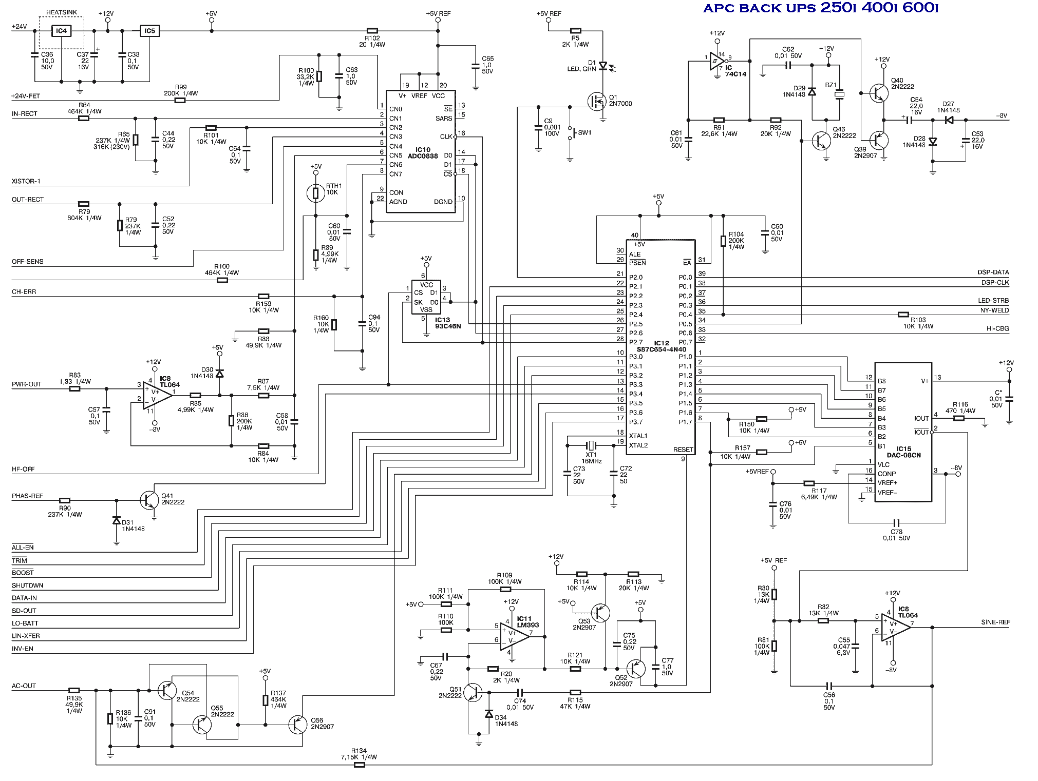 APC UPS Schematic Diagrams - ATMega32 AVR