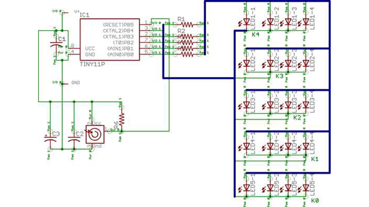 How to drive a lot of LEDs from a few microcontroller pins.