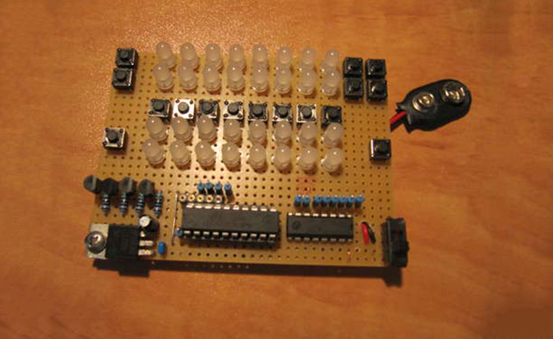 LED Binary Calculator using Microcontroller ATtiny2313
