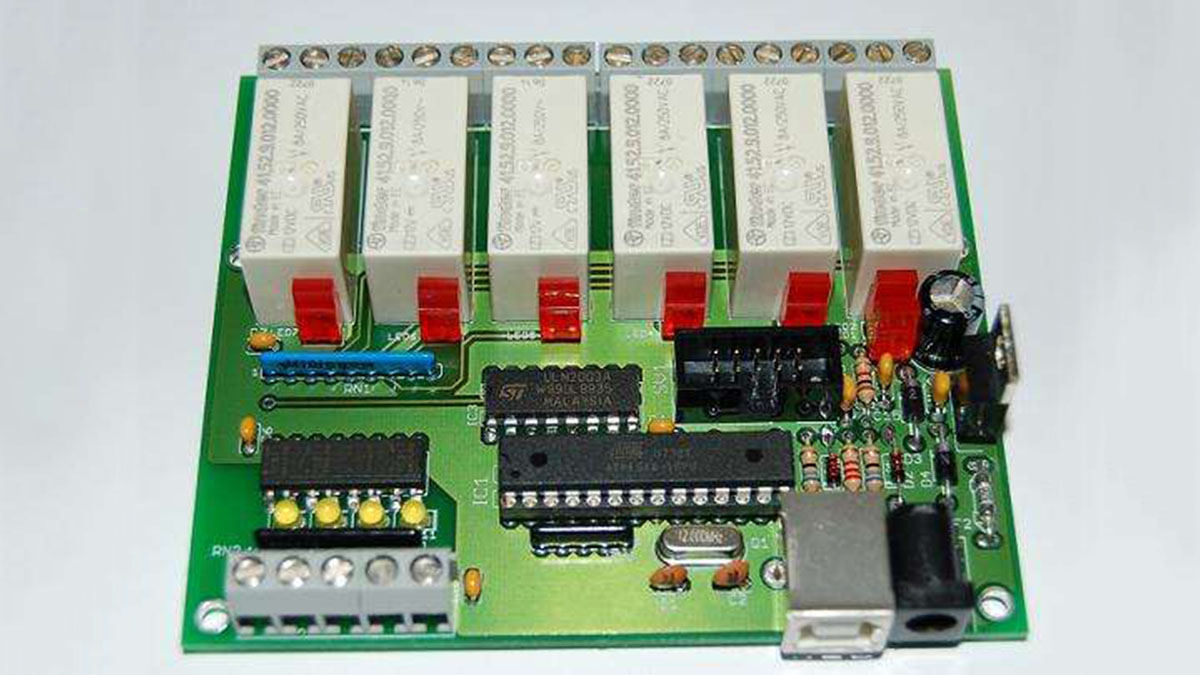Control Relay Card with USB port Atmel using Atmega8 microcontroller