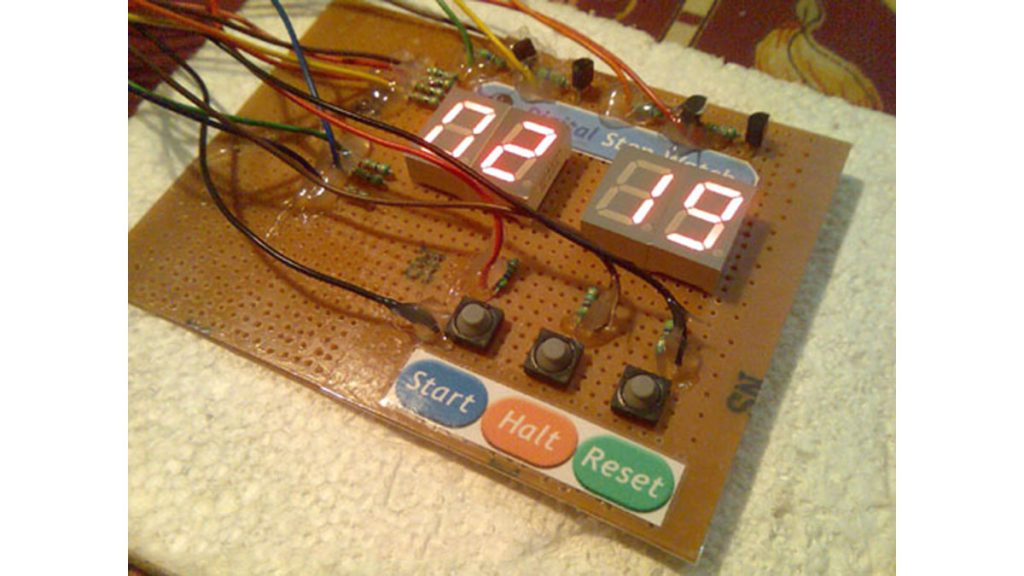Digital Stop Watch with ATmega8 using microcontroller