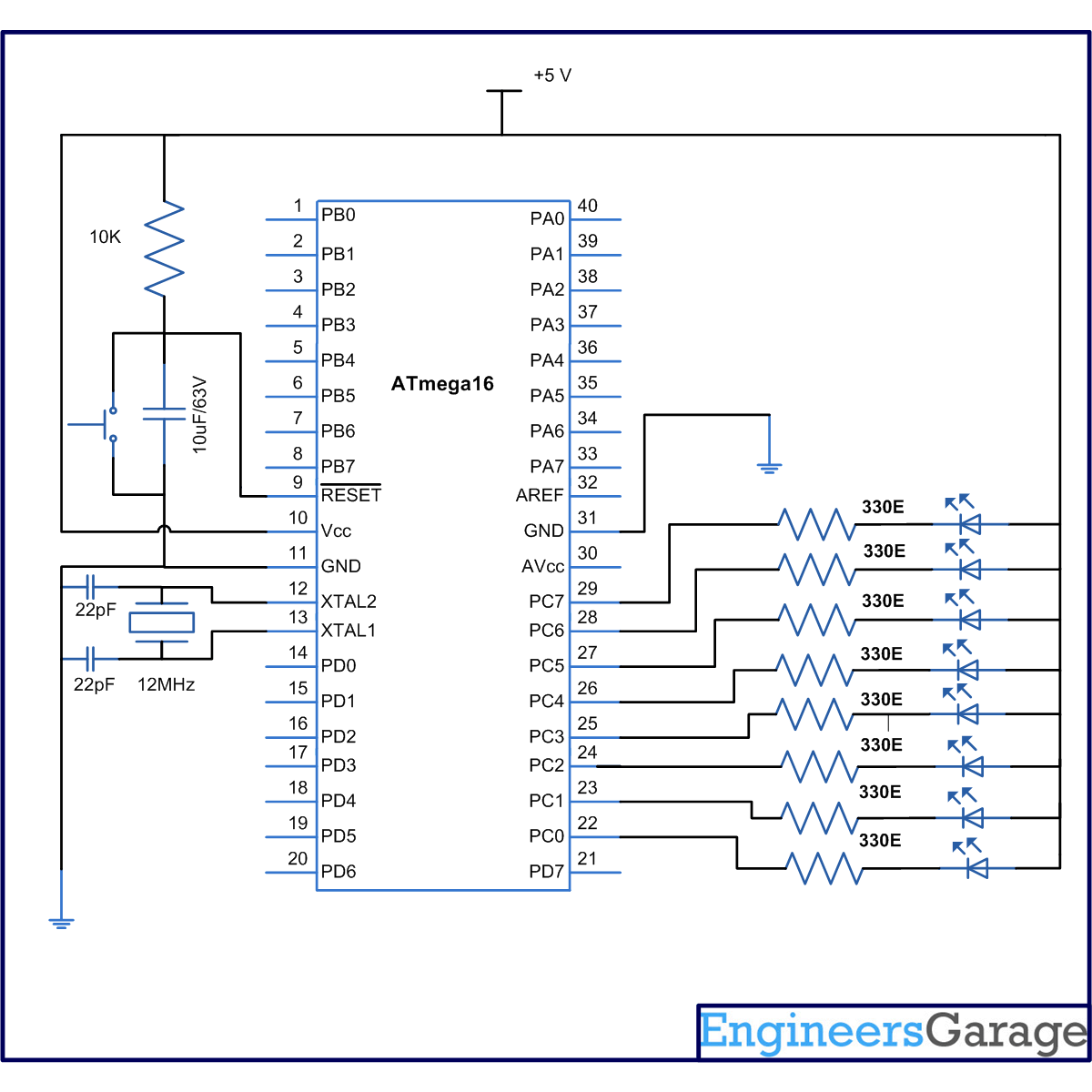 Atmega128 отладочная плата схема