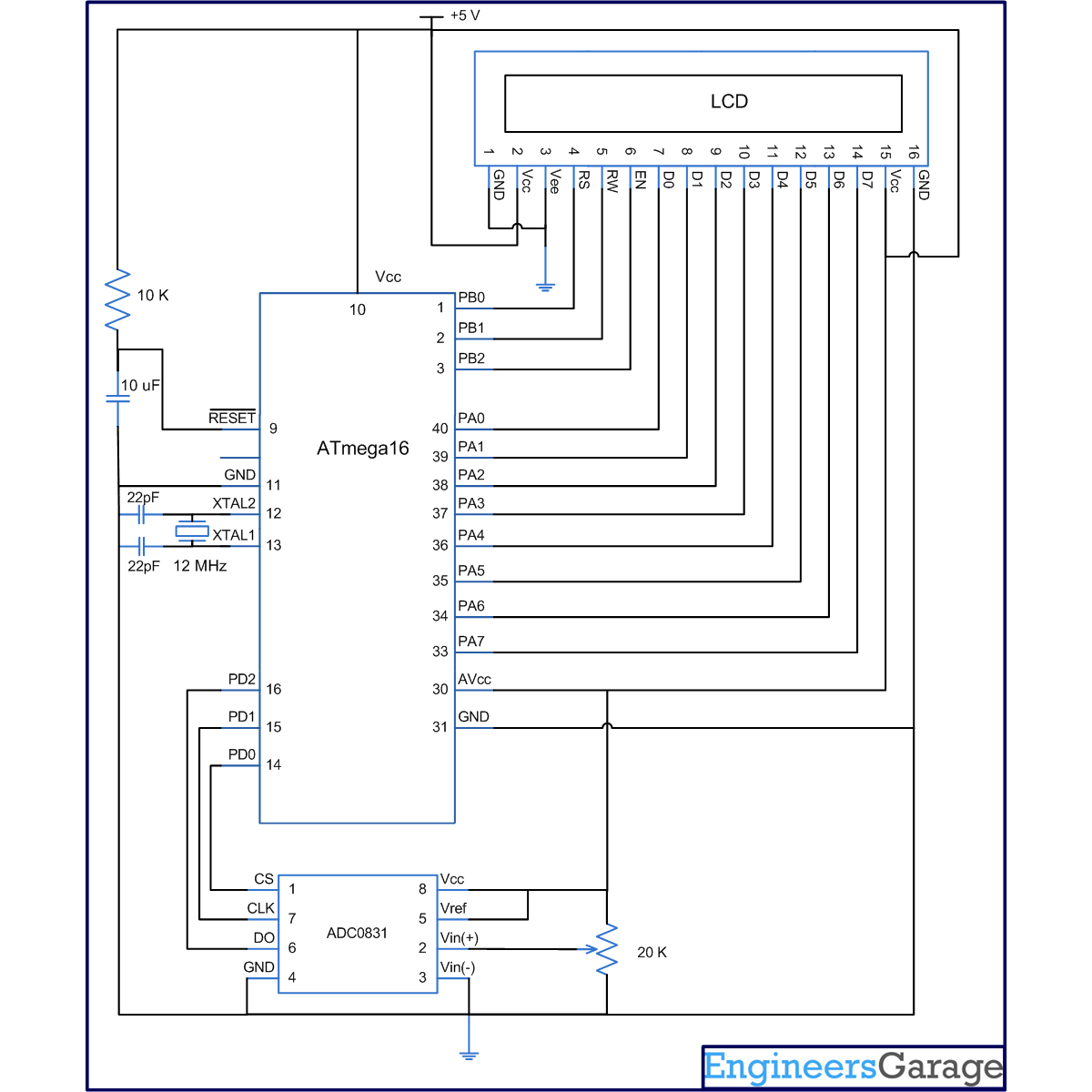 How To Interface Serial Adc0831 With Avr Microcontroller Atmega16 Atmega32 Avr 7708