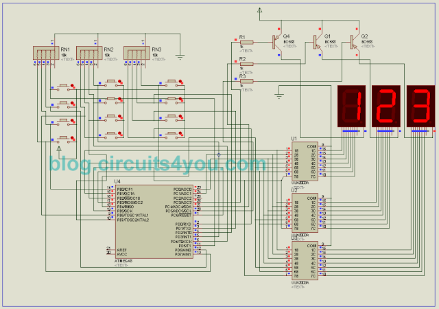 Circuit Token number display system using microcontroller