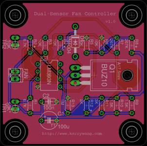 Board A dual sensor fan controller build