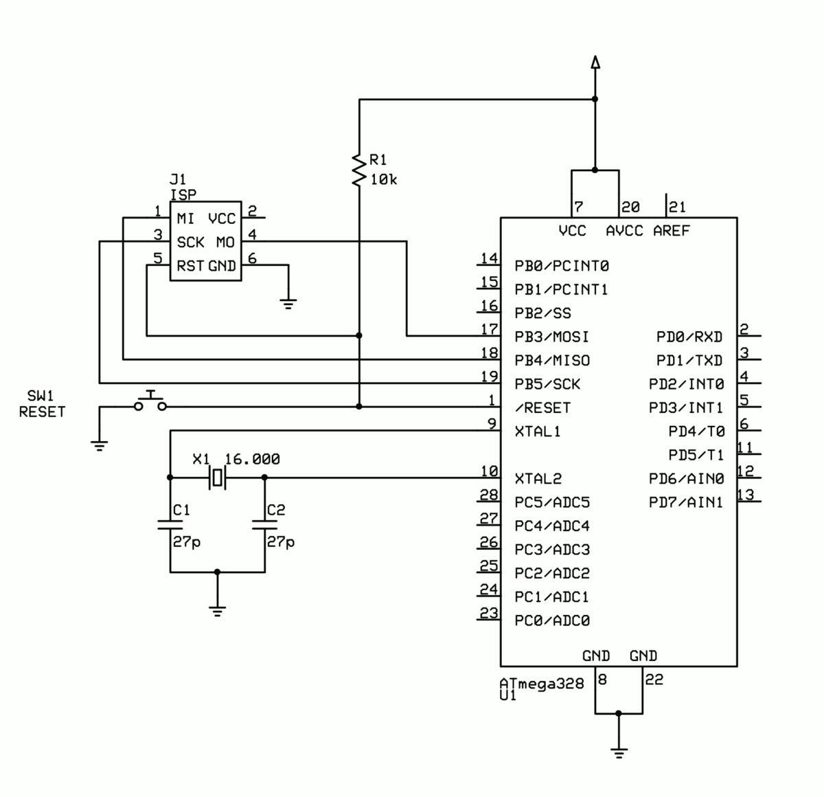 Schematic Reducing Arduino Power Consumption