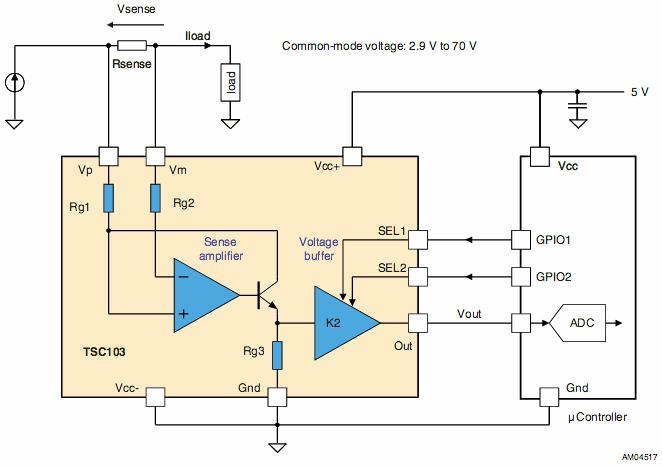 Schematic Sensing current on the high side