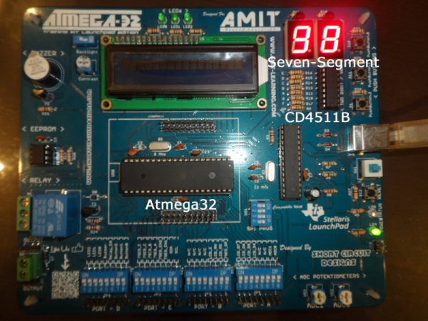 Interface 7 Segment Display to AVR Atmega32 using CD4511B