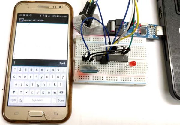 Interfacing HC 05 Bluetooth module with AVR Microcontroller