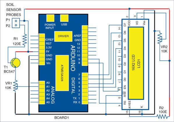 Digital soil moisture meter circuit