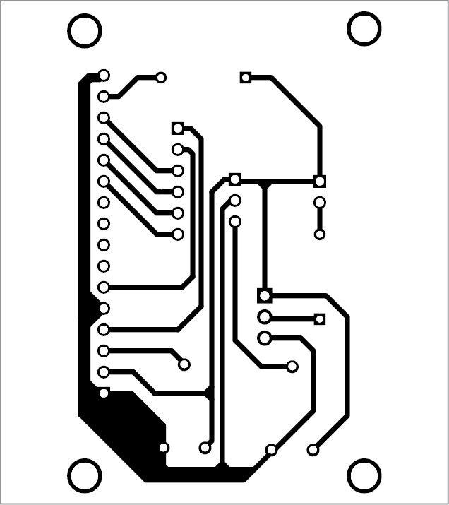 PCB pattern of the soil moisture meter