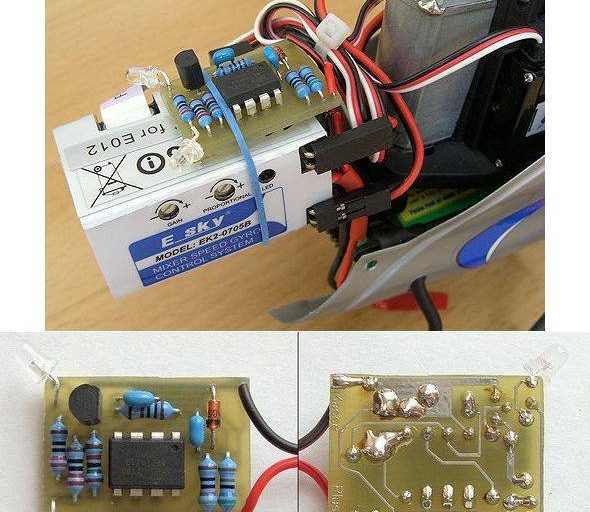 BATTERY ALARM CIRCUIT FOR MODEL HELICOPTERS ATTINY13