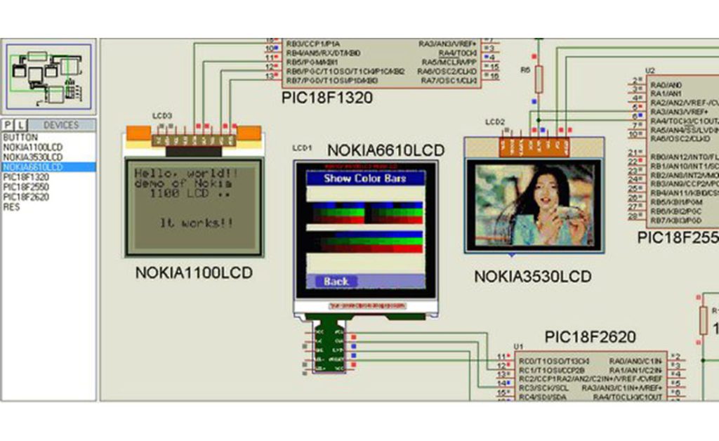 NOKIA LCD MODELS PROTEUS ISIS EXAMPLES CIRCUITS LIBRARY