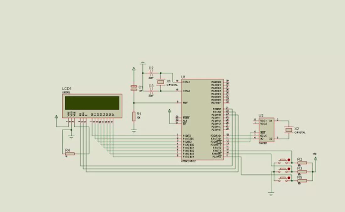 Digital Clock Schematic Diagram Digital Clock Ds1307 Using PIC