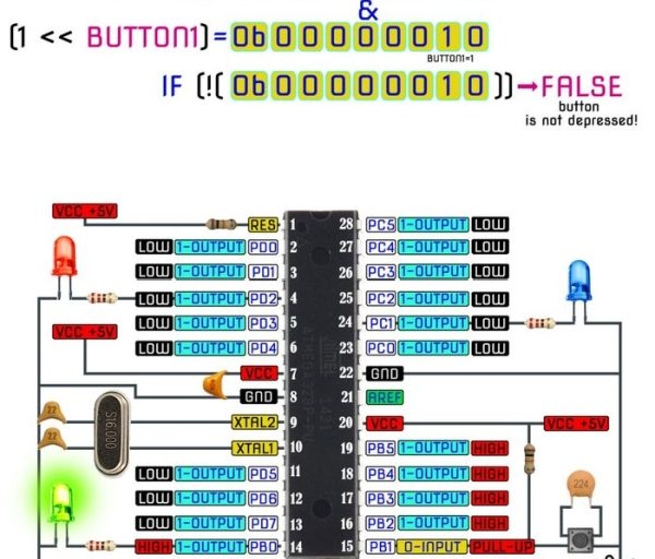 AVR Microcontroller. Toggle LED’s Using a Push Button Switch. Push Button Debouncing.