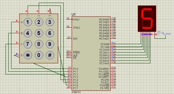 Keypad Interface With 8051 and Displaying Keypad Numbers in 7 Segment