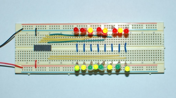 ATtiny84 Binary Counter Up and Down