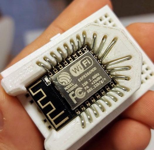 DIY ESP8266 ESP-12 Socket - Snap Fit, Breadboard Friendly, No Soldering