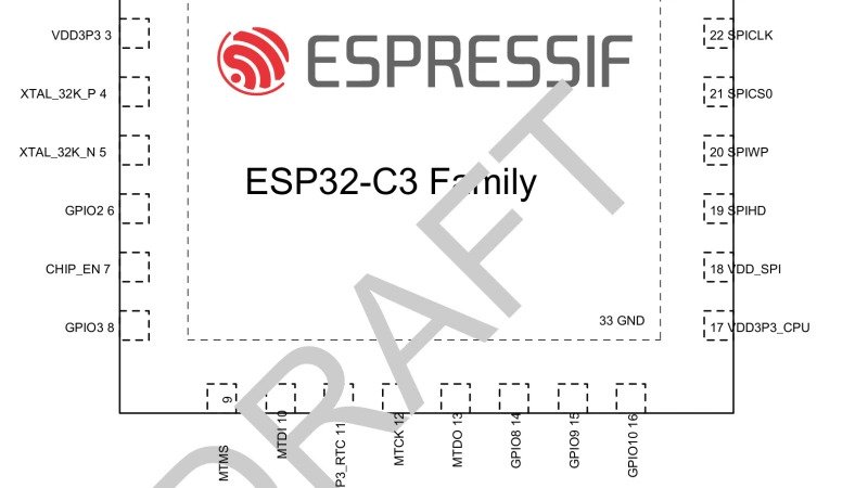 ESPRESSIF LEAKS RISC V POWERED ESP8266 PIN COMPATIBLE ESP32 C3