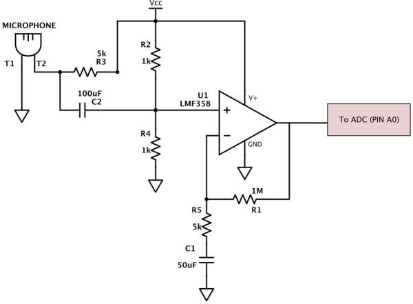 Sound Acquisition Subsystem Circuit Diagram