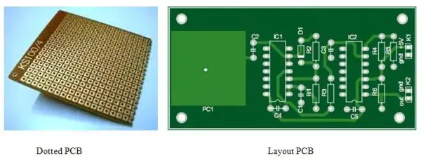 Typical Image of Dotted PCB and Layout PCB