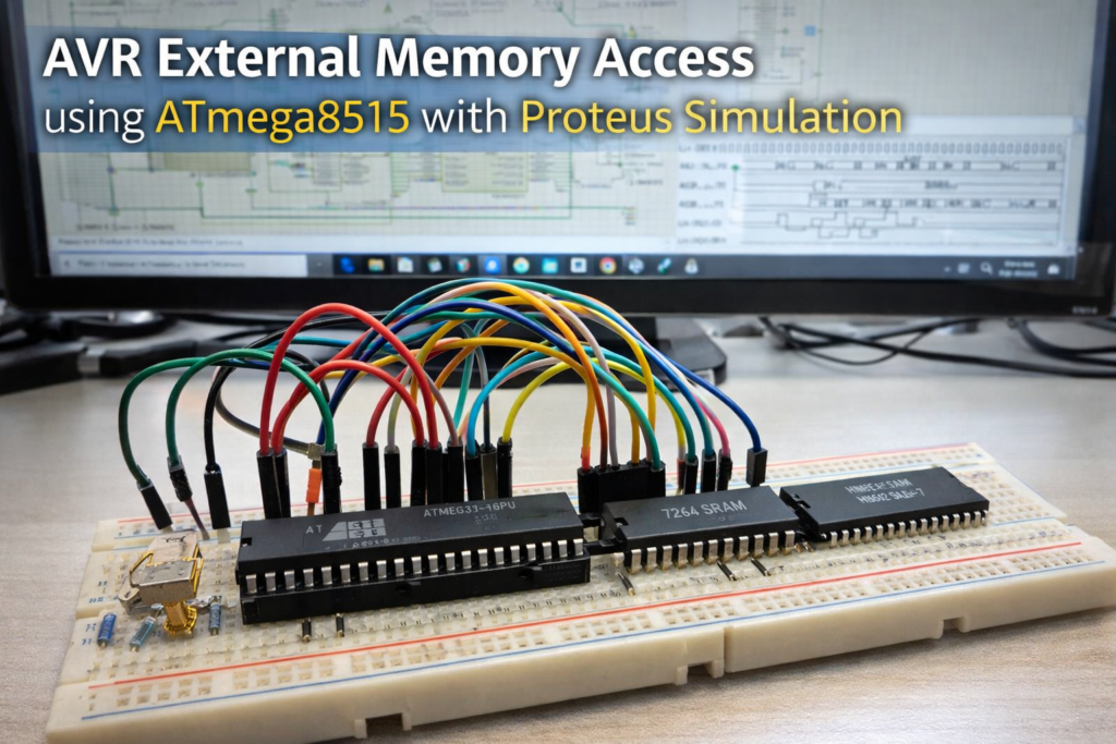 AVR memory access breadboard setup